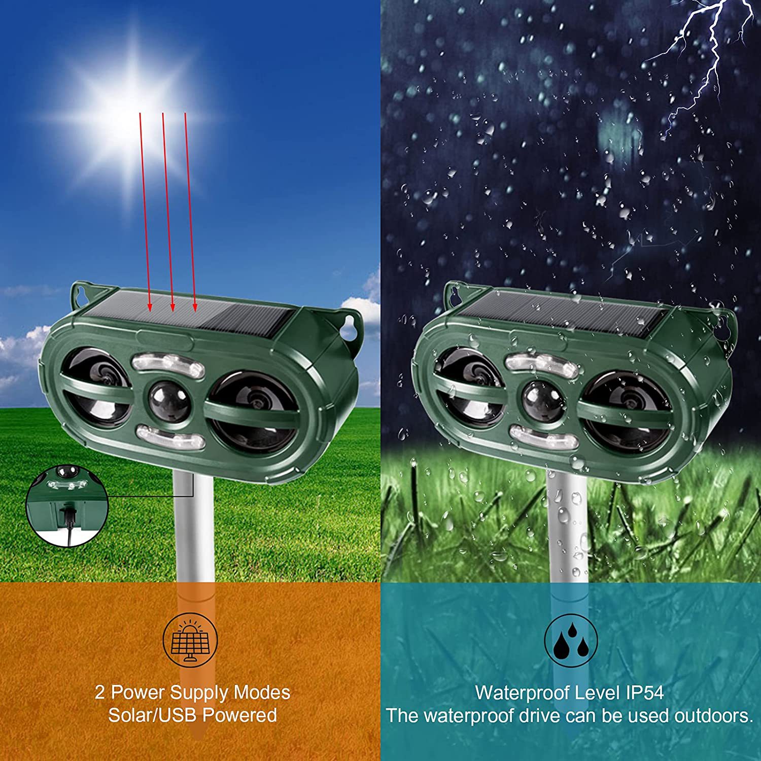 Solar-Powered Ultrasonic Animal Repeller