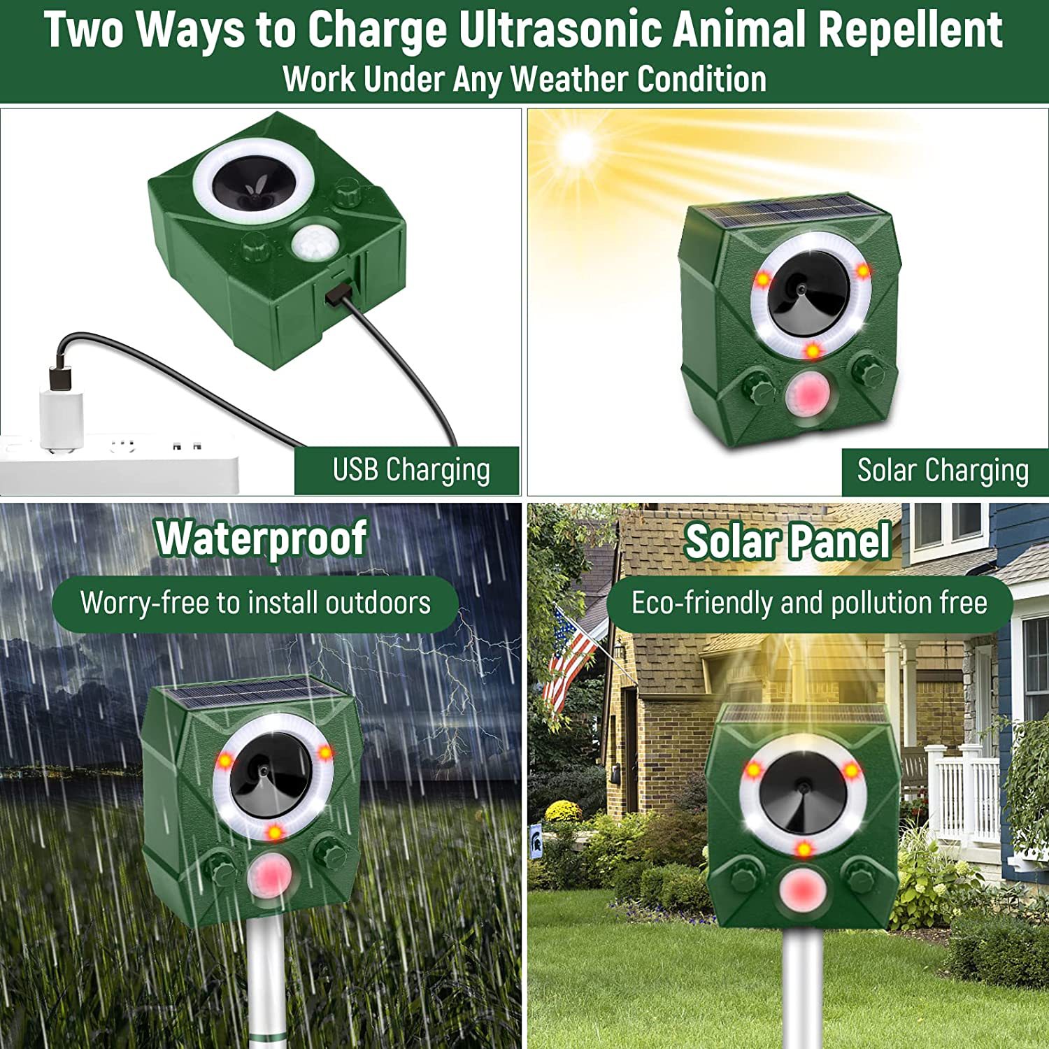 Solar-Powered Ultrasonic Animal Repeller