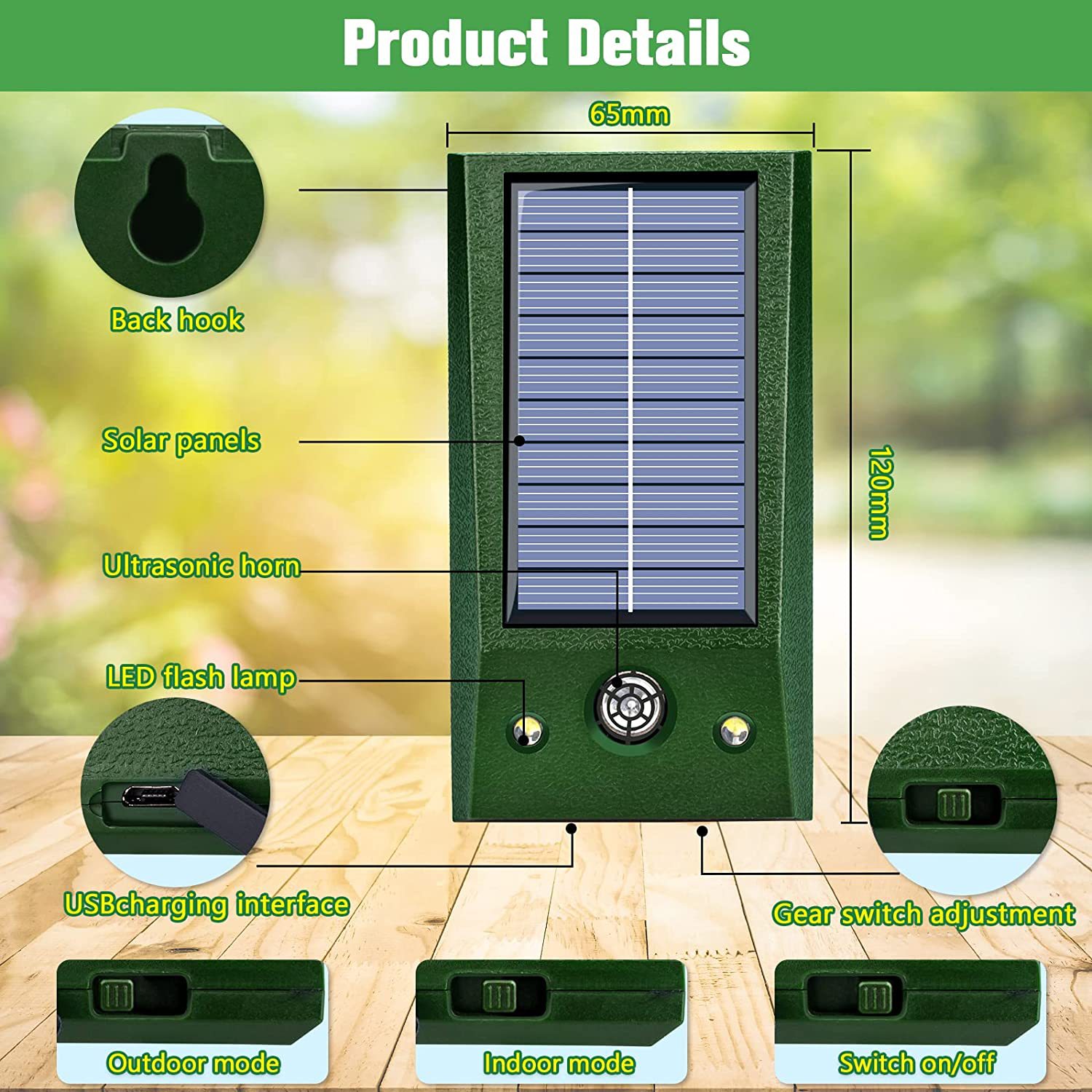 Solar-Powered Ultrasonic Animal Repeller