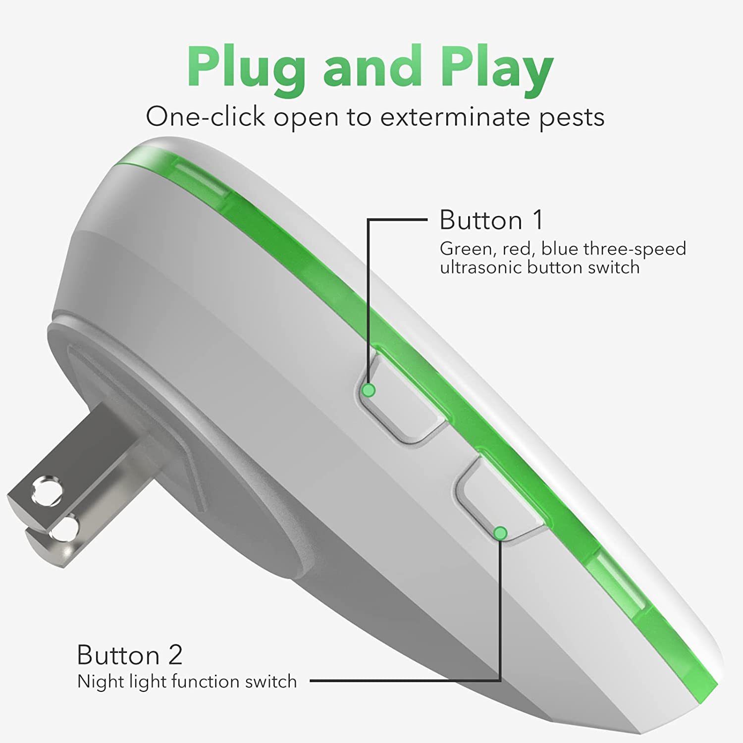 Ultrasonic Pest Repeller（LED Night Light）