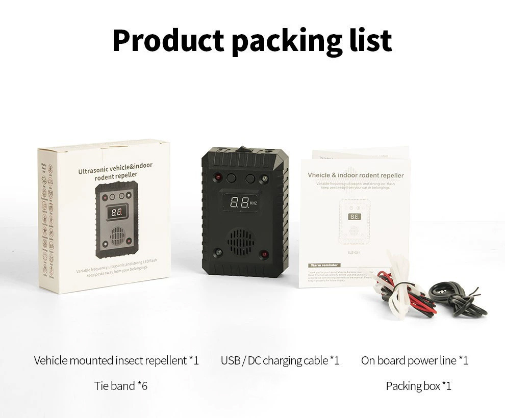 VehicleIndoor Variable-Frequency Ultrasonic Rodent Repeller