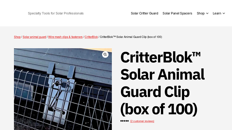 CritterBlok™ Solar Animal Guard Clip (box of 100) - Slick Tools LLC
