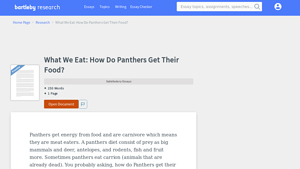 Bartleby - Panther Diet Insights