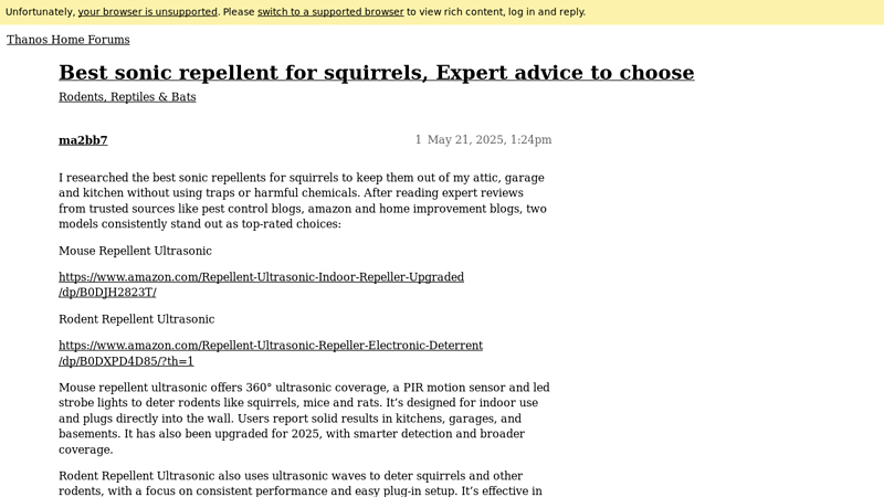 Best sonic repellent for squirrels, Expert advice to choose