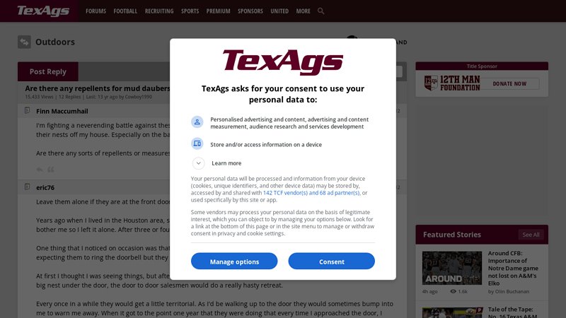 Are there any repellents for mud daubers? - TexAgs