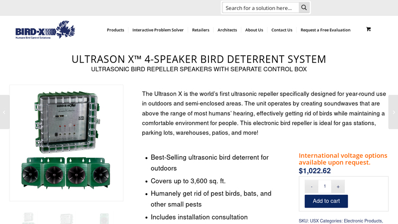 ultrason x™ 4-speaker bird deterrent system