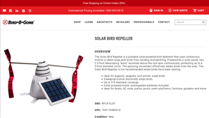Bird-B-Gone - Solar Bird Repeller