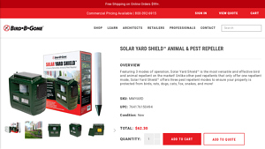 Bird-B-Gone - Solar Yard Shield™ Animal & Pest Repeller