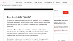 Bug Wise Pest Control - Bleach as a Rodent Repellent