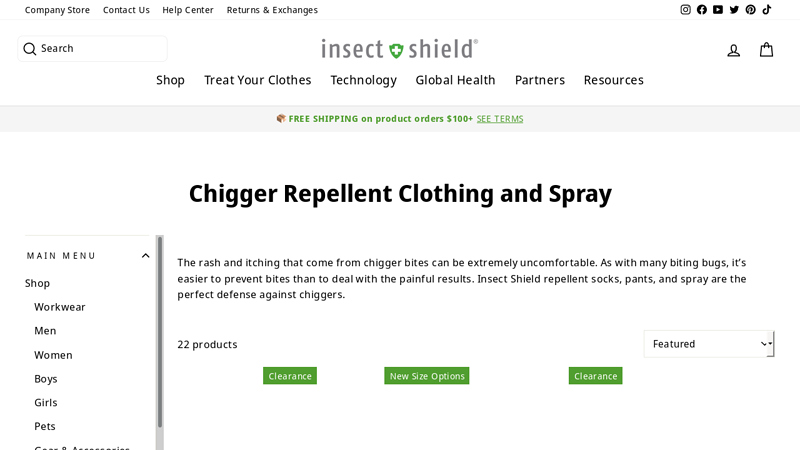 Chigger Repellent Clothing and Spray - Insect Shield