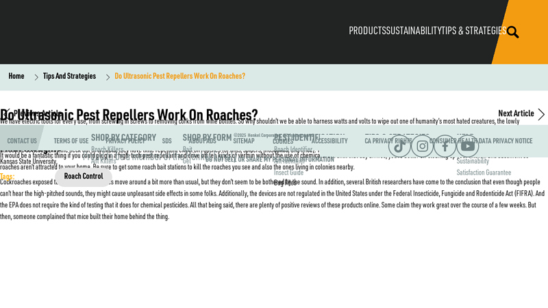 Do Ultrasonic Pest Repellers Work On Roaches? - Combat Bugs