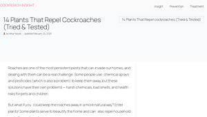 Cockroach Insight - 14 Plants That Repel Cockroaches