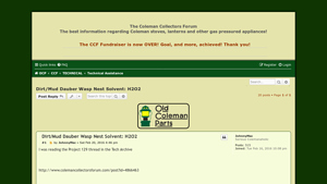 Coleman Collectors Forum - Dirt Dauber Wasp Nest Solvent