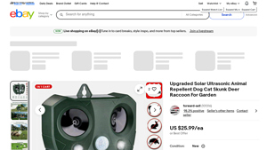 Upgraded Solar Ultrasonic Animal Repellent - Effective Pest Control