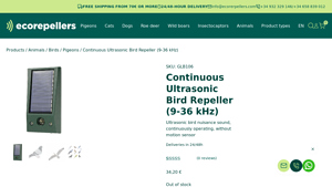 Ecorepellers - Continuous Ultrasonic Bird Repeller