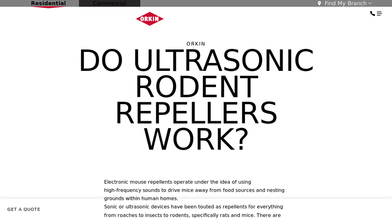 Electronic Rodent Repellent | Ultrasonic Mouse Repellent - Orkin