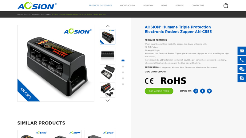 AOSION® Humane Triple Protection Electronic Rodent Zapper AN ...