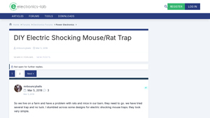 Electronics Lab - DIY Electric Shocking Mouse/Rat Trap