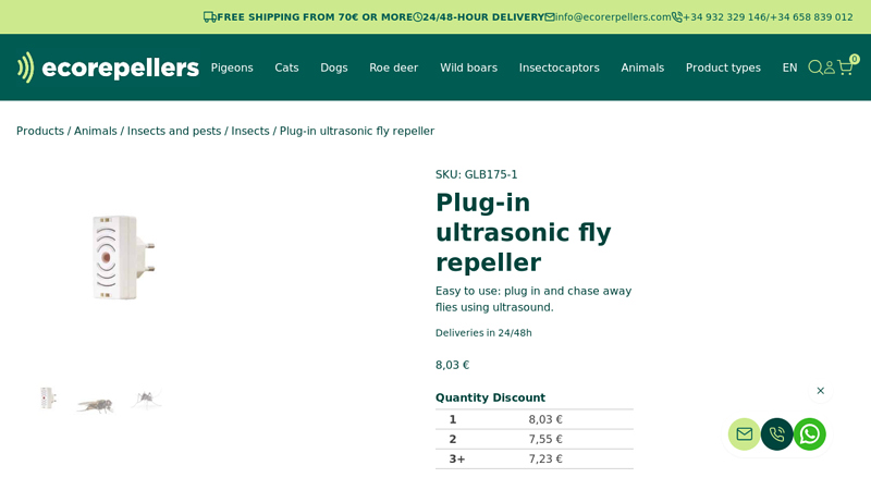 Plug-in ultrasonic fly repeller | Ahuyentando