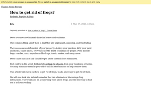 Thanos Home - Frog Issue Solutions