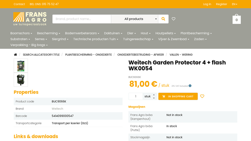 Weitech Garden Protector 4 + flash WK0054 - BUC9066K - Frans Agro