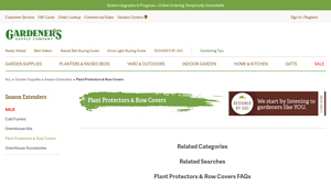 Gardeners - Plant Protectors and Row Covers