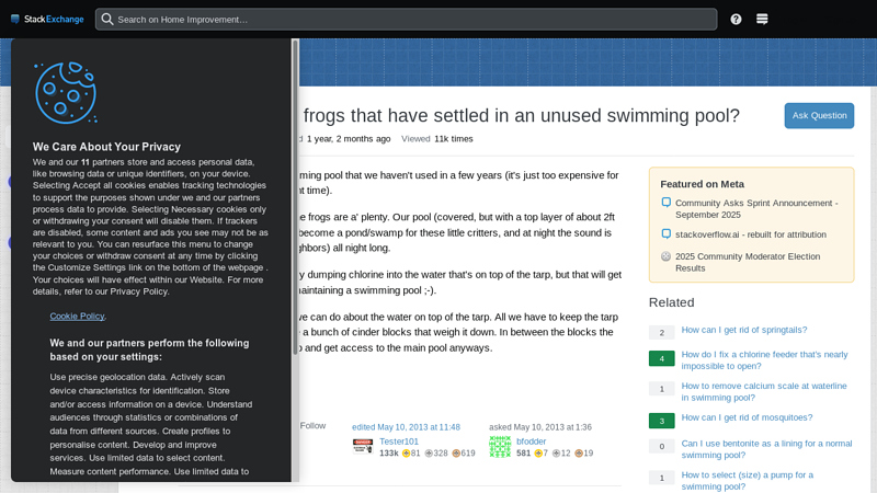 How can I get rid of frogs that have settled in an unused swimming ...