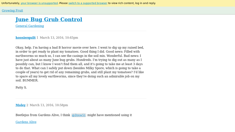June Bug Grub Control - General Gardening - Growing Fruit