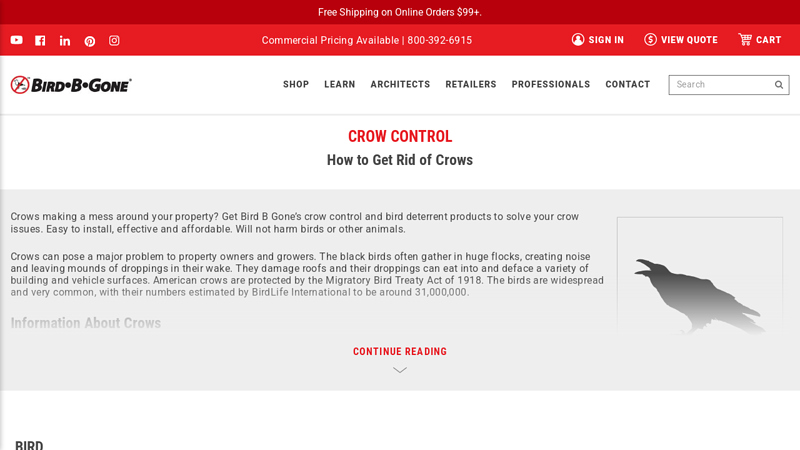 Crow Control Solutions - Bird B Gone