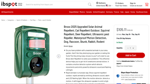 Broox - 2025 Upgraded Solar Animal Repellent