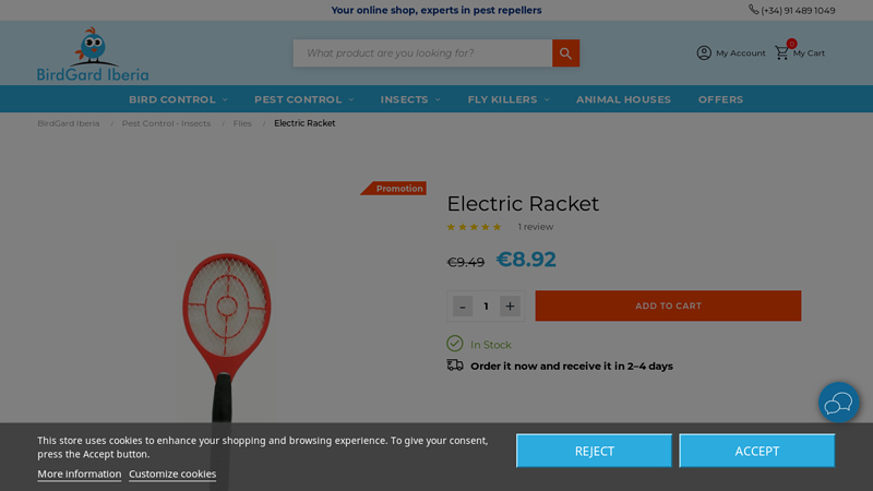 Electric Racket - BirdGard Iberia
