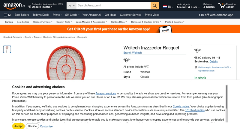 Weitech Inzzzector Racquet - Amazon.nl