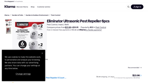 Klarna - Eliminator Ultrasonic Pest Repeller 6pcs