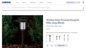 Lenoxx - Wireless Solar-Powered Mosquito Killer Lamp