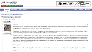 Mig Welding - Ultrasonic Pigeon Deterrent