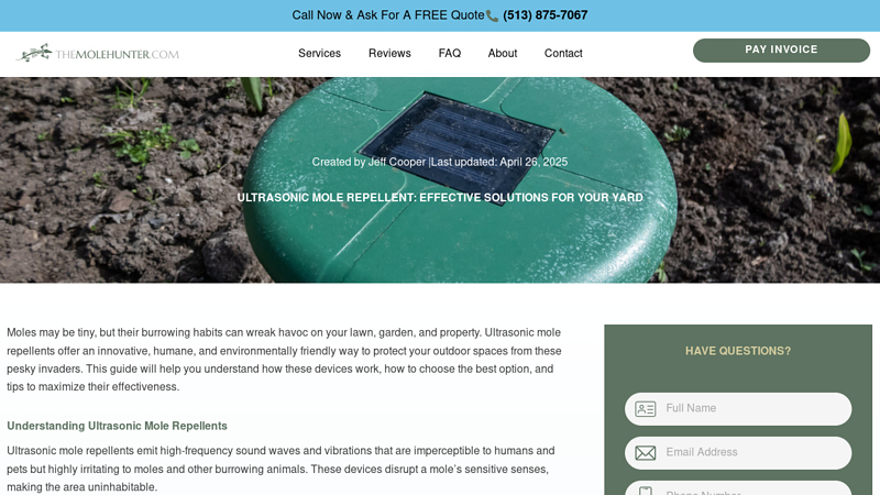 Ultrasonic Mole Repellent: Effective Solutions for Your Yard