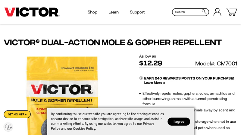 Victor® Dual-Action Mole & Gopher Repellent