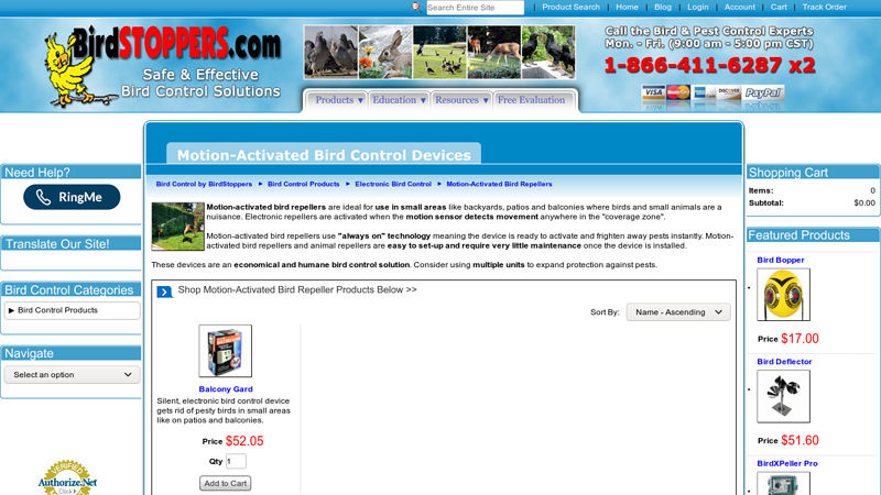 Motion-Activated Electronic Bird Control Devices - BirdStoppers.com