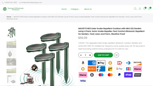 MAXFETCHED - Solar Snake Repellent with Mini LED Garden Lamp