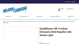 Nelson-Jameson - QuadBlaster QB-4 Indoor Ultrasonic Bird Repeller