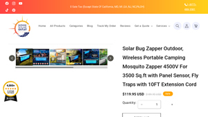 Outdoor Solar Outlet - Solar Bug Zapper