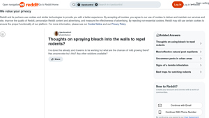 Reddit - Bleach as Rodent Repellent