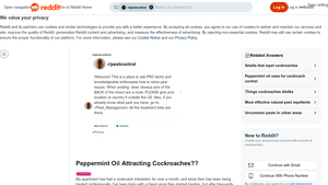 Peppermint Oil - Cockroach Repellent Experiment