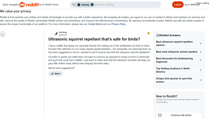 Reddit - Ultrasonic Squirrel Repellant