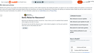 Reddit - Ultrasonic Raccoon Deterrent Gadgets