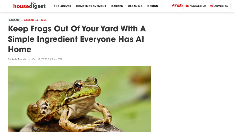 Keep Frogs Out Of Your Yard With A Simple Ingredient Everyone ...