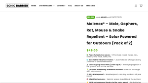 Molevox® - Solar Powered Repellent for Moles, Rats, Mice & Snakes