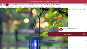 SUNJOY - 2-in-1 Solar Bug Zapper with UV Light