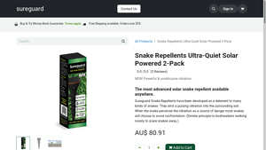 SureGuard - Snake Repellents Ultra-Quiet Solar Powered 2-Pack