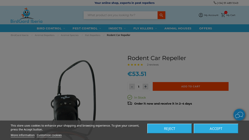 Rodent Car Repeller - WK0508 - Ultrasonic & Flash Ligth